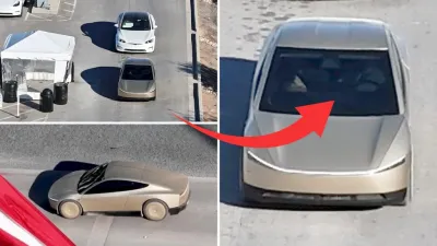 Tesla була помічена за тестуванням роботи Cybercab з видимим кермом.