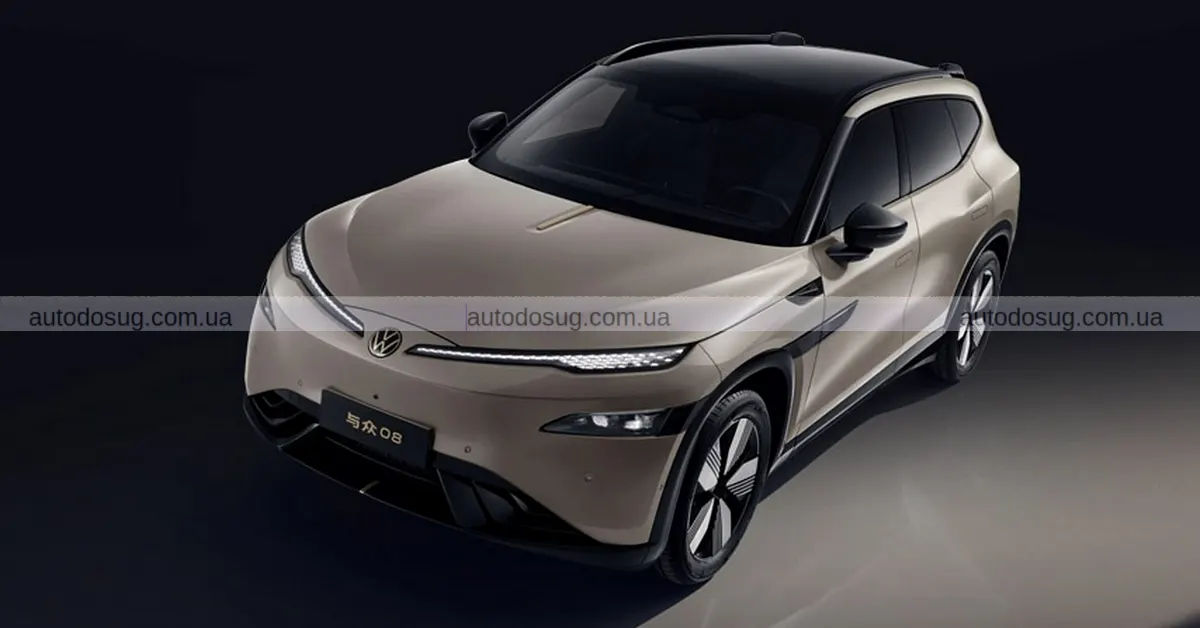 Перший електричний позашляховик VW з Xpeng має логотип вовка, що світиться