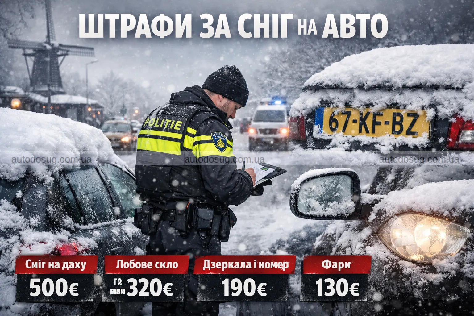 Штрафи за сніг на авто