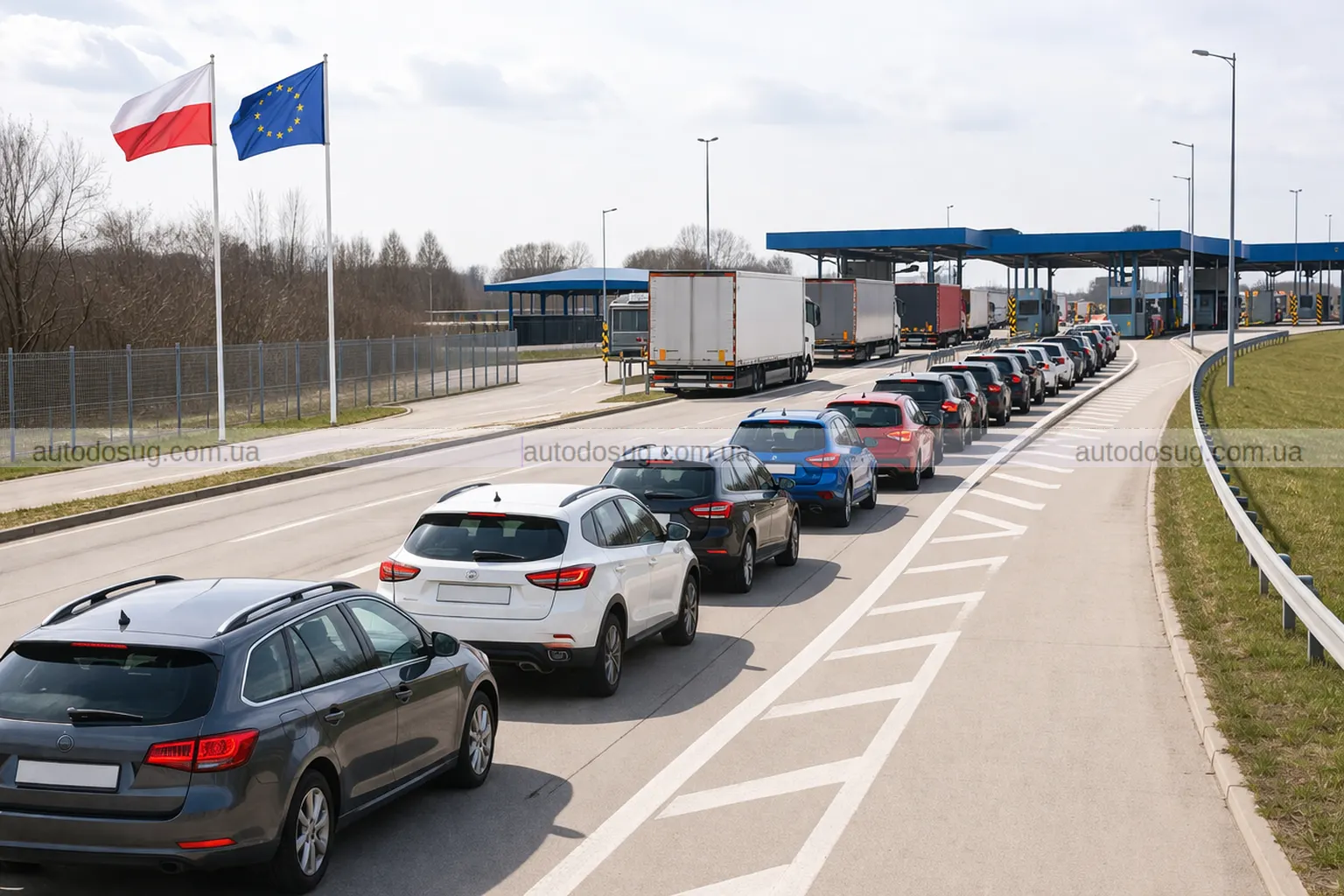 На кордоні з Польщею зростають черги і водіям доведеться змінювати маршрут