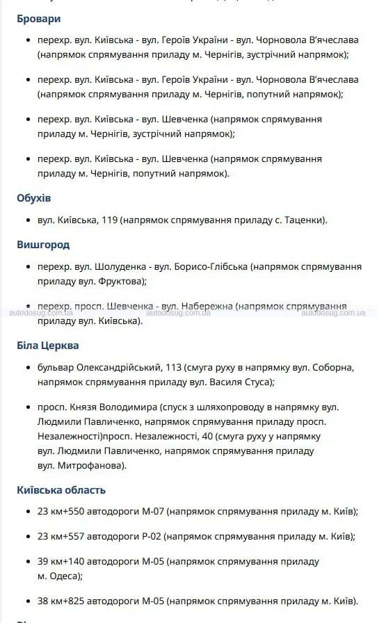 З 6 березня в Україні запрацюють ще 37 камер автофіксації порушень ПДР