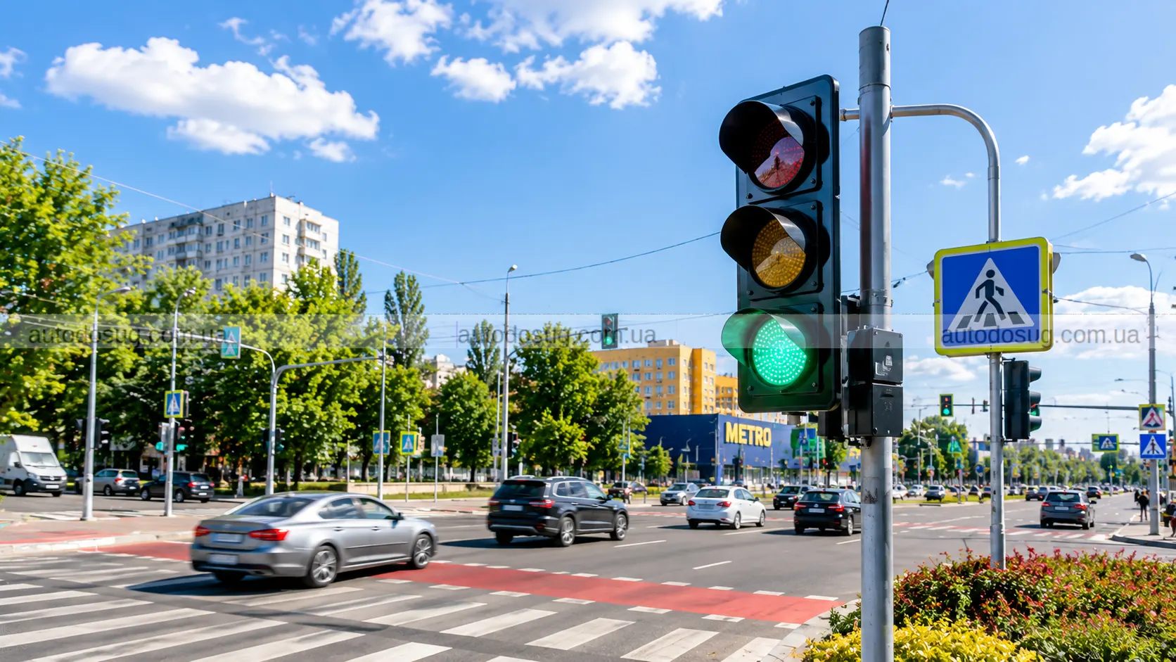 У Києві запрацював світлофор на Гавела і Метробудівській