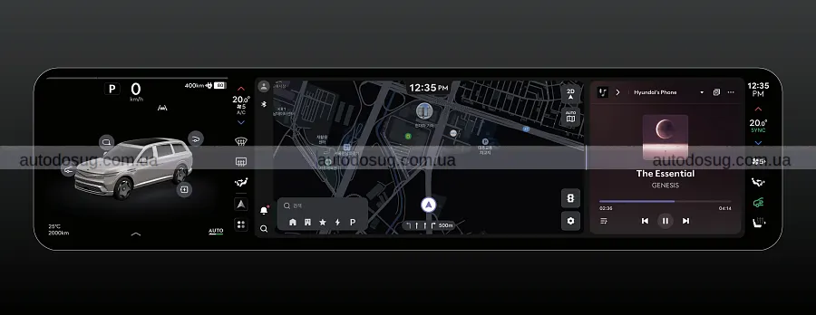 Genesis GV90 ховає в салоні екран для кіно