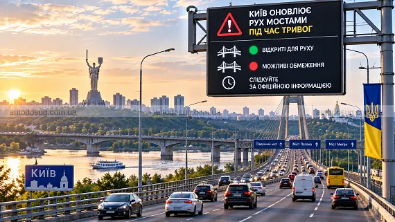 Київ оновлює рух мостами під час тривог